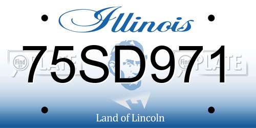 75SD971 Illinois License Plate