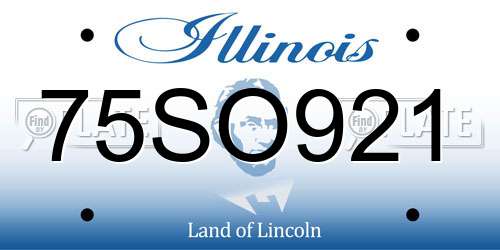 75SO921 Illinois License Plate
