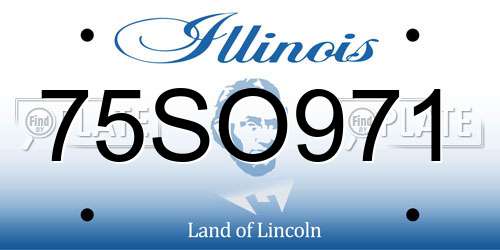 75SO971 Illinois License Plate