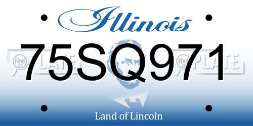 75SQ971 Illinois License Plate