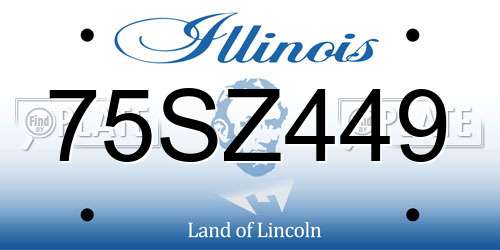 75SZ449 Illinois License Plate