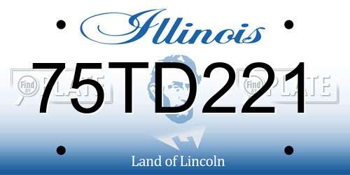 75TD221 Illinois License Plate