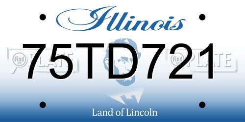 75TD721 Illinois License Plate