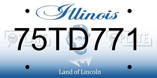 75TD771 Illinois License Plate
