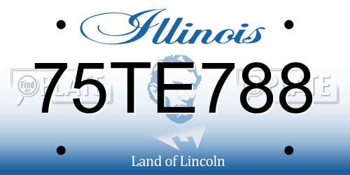 75TE788 Illinois License Plate