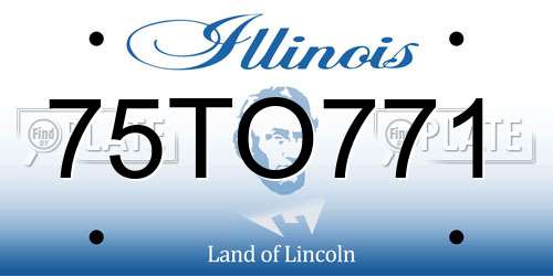 75TO771 Illinois License Plate