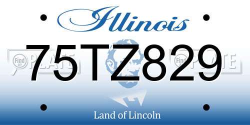 75TZ829 Illinois License Plate