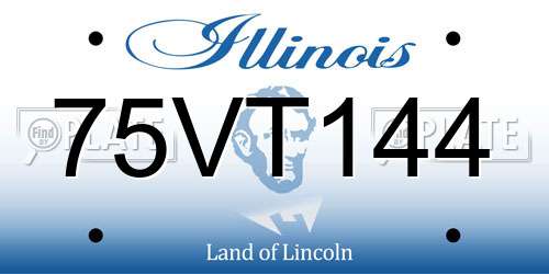 75VT144 Illinois License Plate