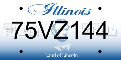 75VZ144 Illinois License Plate