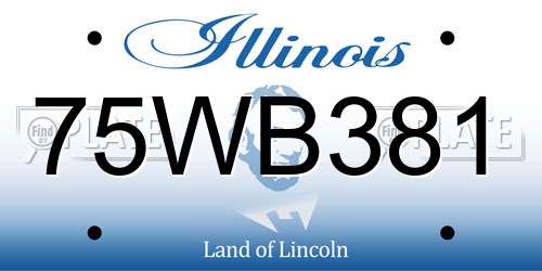 75WB381 Illinois License Plate