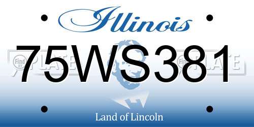 75WS381 Illinois License Plate