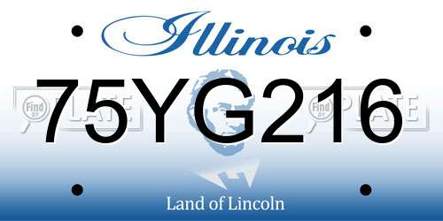 75YG216 Illinois License Plate