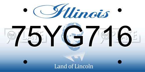 75YG716 Illinois License Plate