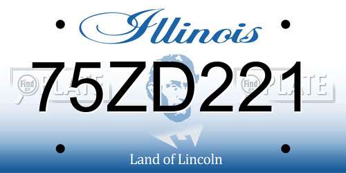 75ZD221 Illinois License Plate