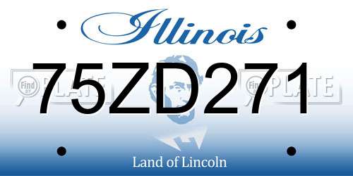 75ZD271 Illinois License Plate