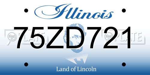 75ZD721 Illinois License Plate