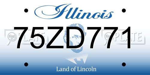 75ZD771 Illinois License Plate