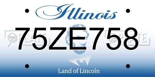75ZE758 Illinois License Plate