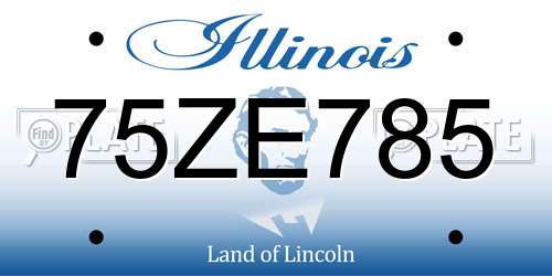 75ZE785 Illinois License Plate