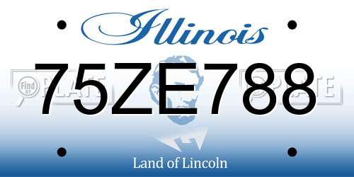75ZE788 Illinois License Plate