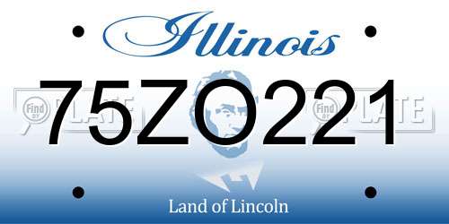 75ZO221 Illinois License Plate