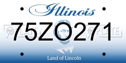 75ZO271 Illinois License Plate