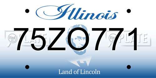 75ZO771 Illinois License Plate