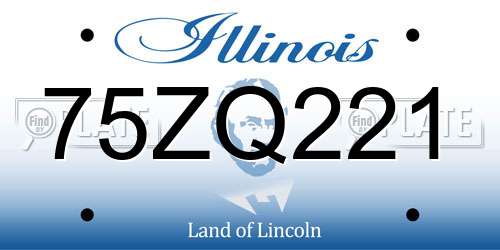 75ZQ221 Illinois License Plate
