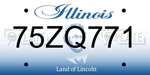 75ZQ771 Illinois License Plate