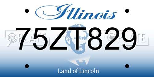 75ZT829 Illinois License Plate