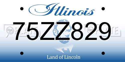 75ZZ829 Illinois License Plate