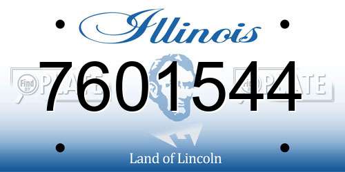 7601544 Illinois License Plate
