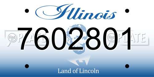 7602801 Illinois License Plate