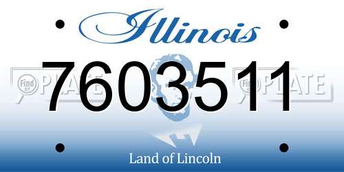 7603511 Illinois License Plate