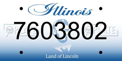 7603802 Illinois License Plate