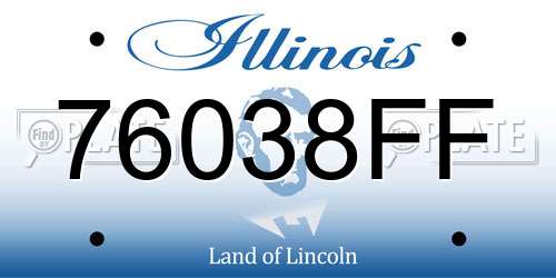 76038FF Illinois License Plate