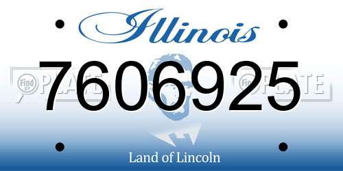7606925 Illinois License Plate