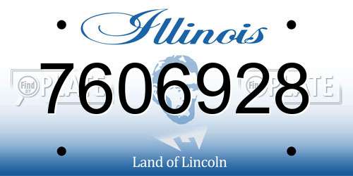 7606928 Illinois License Plate