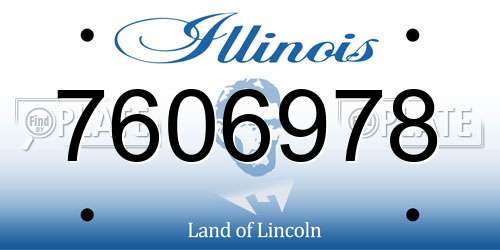 7606978 Illinois License Plate
