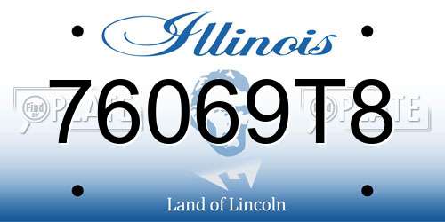 76069T8 Illinois License Plate
