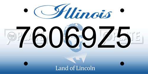 76069Z5 Illinois License Plate