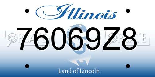 76069Z8 Illinois License Plate