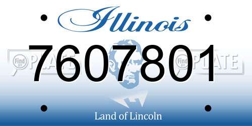 7607801 Illinois License Plate