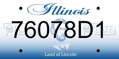 76078D1 Illinois License Plate