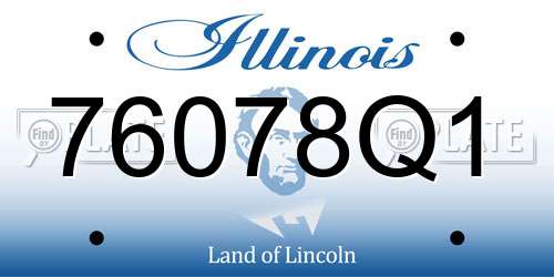 76078Q1 Illinois License Plate