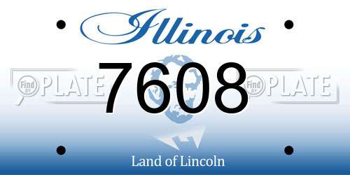 7608 Illinois License Plate