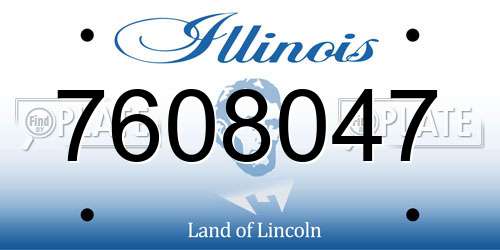 7608047 Illinois License Plate