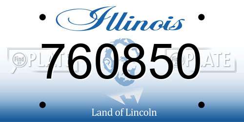 760850 Illinois License Plate