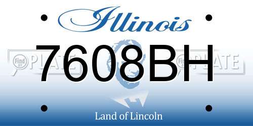7608BH Illinois License Plate