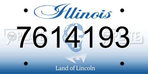 7614193 Illinois License Plate